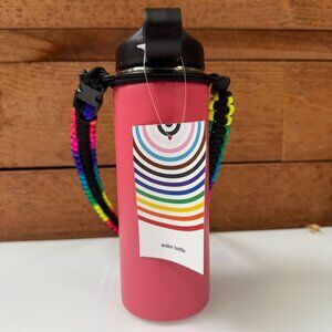 Target Reusable Water Bottle with Paracord Carry Strap Pink Travel Bottle